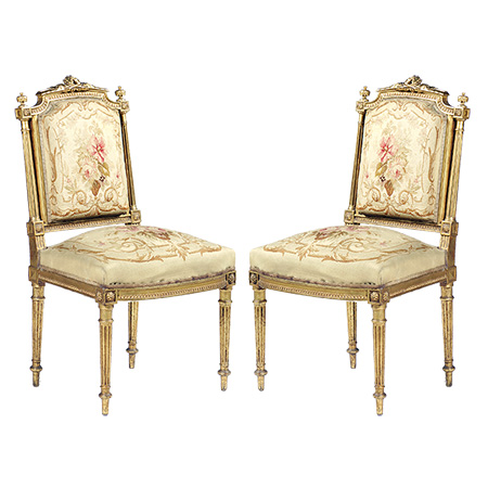 Rare Antique Pair of Accent Chairs