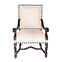 Arm Chair With All White Cowhide