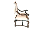 Armchair in white cowhide