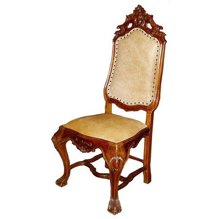 Sidechair with Cowhide Tooled Leather